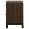 Rustic And Dark Bronze 2 Drawer Nightstand Brown Brown 2 Drawers Bedroom Drawer Storage Farmhouse,Rustic Rubberwood Drawers Wood