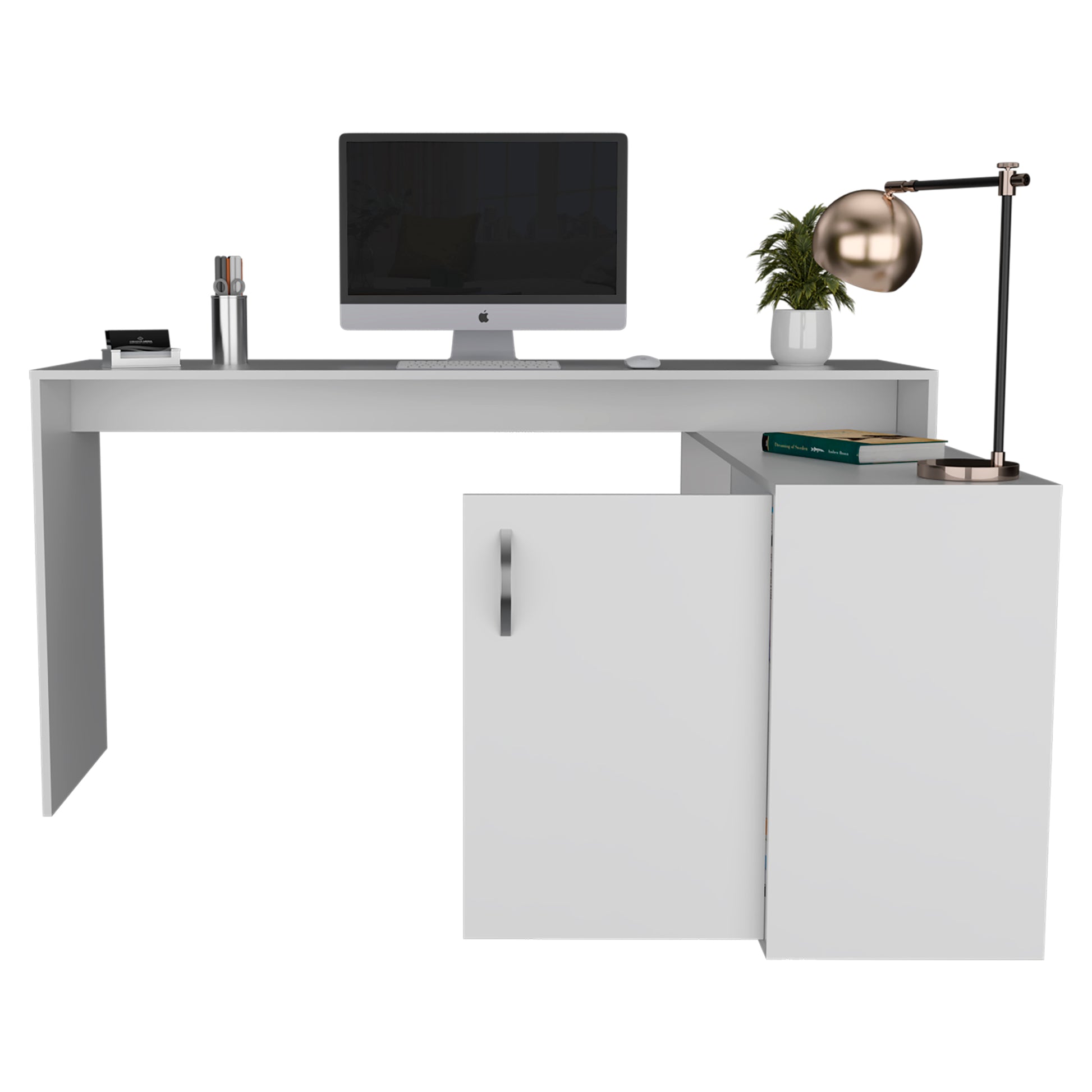 L Shaped Desk Desti, Office, White White Particle Board Particle Board