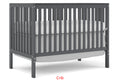 5 In 1 Convertible Crib, Converts From Baby Crib To Toddler Bed, Fits Standard Full Size Crib Mattress ,Easy To Assemble 53*29*9 Inches Storm Grey Steel Gray Classic Pine Wood