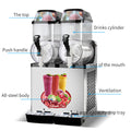 110V Commercial Slushy Machine 30L Double Tank 950W Stainless Steel Margarita Frozen Drink With Powerful Compressor Efficient Cooling Perfect For Supermarkets Cafes Restaurants Bars Silver Iron Plastic