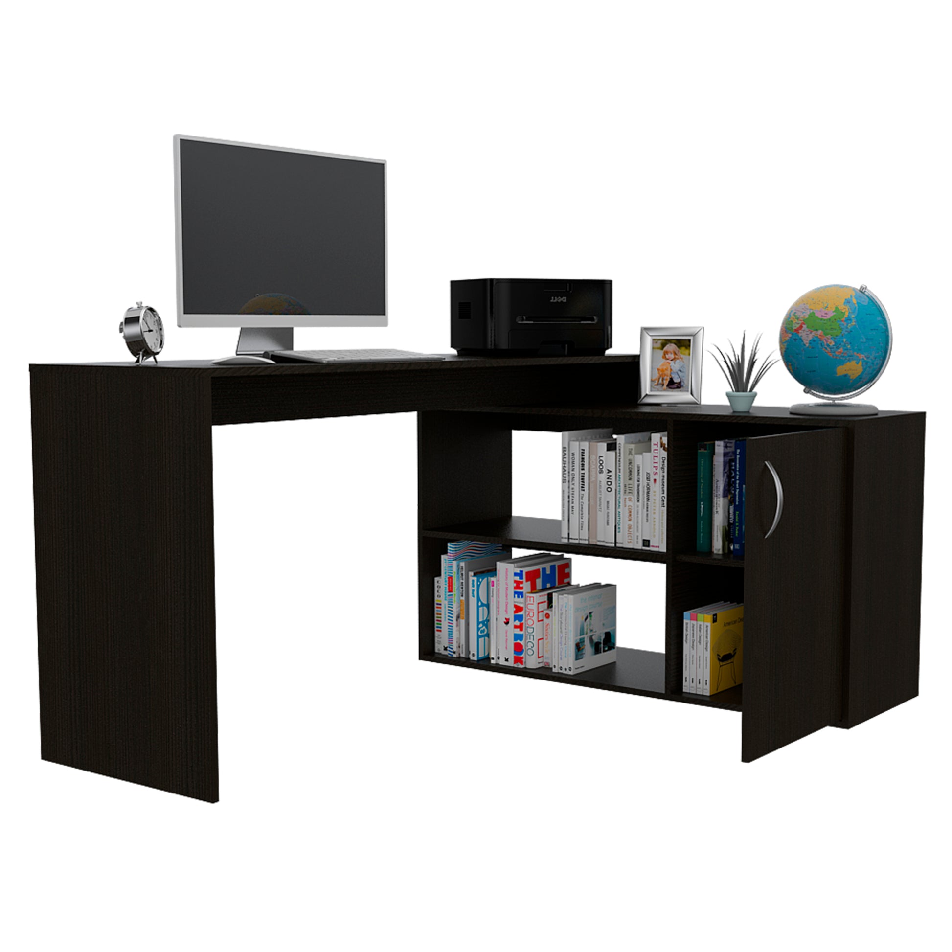 L Shaped Desk Desti, Office, Black Black Particle Board Particle Board