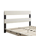 Full Size Upholstered Platform Bed With Sensor Light And Ergonomic Design Backrests, White White Upholstered
