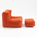 Fluffy Bean Bag Chair, Comfortable Bean Bag For Adults And Children, Super Soft Lazy Sofa Chair With Memory Foam And Ottoman, Indoor Modern Focus Bean Bag Chair For Living Room, Bedroom, Apartment Red Velvet