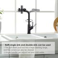 Kitchen Waterfall Faucet With Pull Down Sprayer, Single Handle Kitchen Sink Faucet With Pull Out Sprayer, 360 Rotating Kitchen Faucet Matte Black Zinc