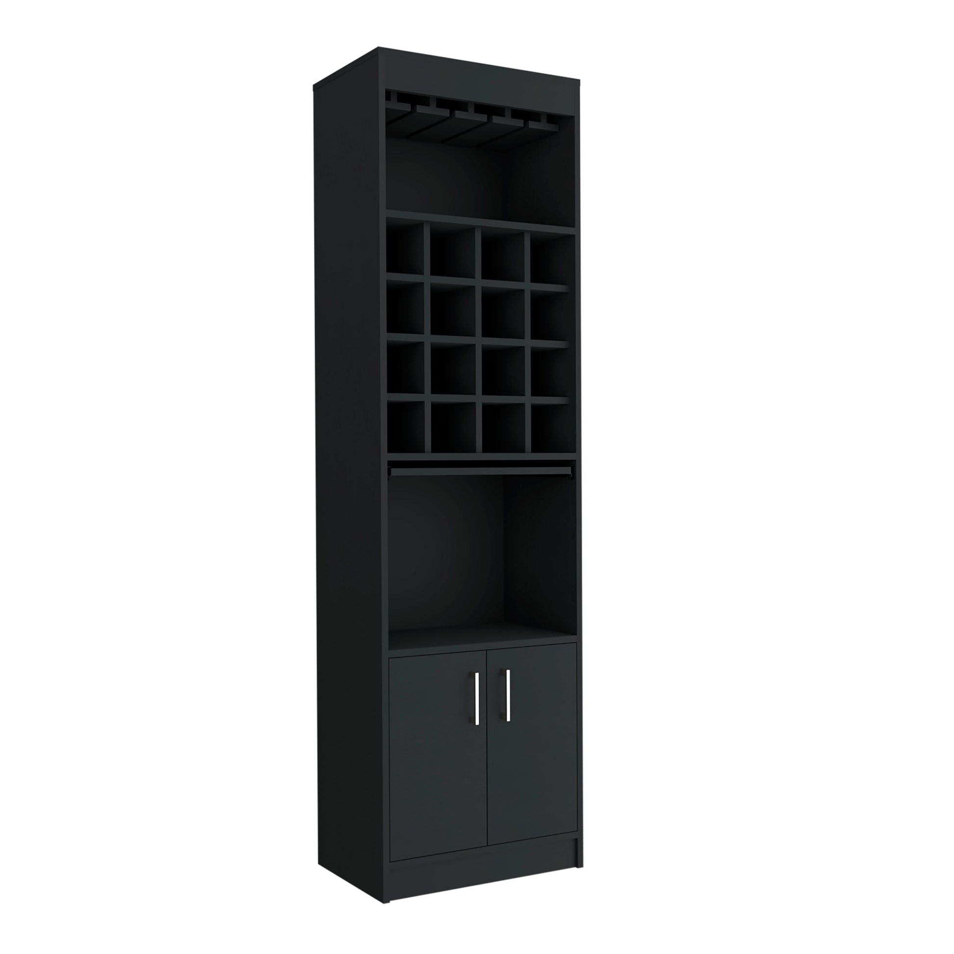 Bar Cabinet Atanasio, Living Room, Black Black Particle Board Particle Board