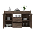 Sideboard Perssiu, Living Room, Dark Walnut Espresso Particle Board Particle Board