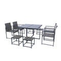 9 Pieces Patio Dining Sets Outdoor Space Saving Rattan Chairs With Glass Table Top Grey Wicker Dark Grey Cushion Yes Dining Set Grey Rust Resistant Frame Mildew Resistant Cushion Garden & Outdoor Modern Multiple Chairs Seating Group Fiber Foam Pads