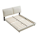 Full Size Upholstered Platform Bed With Sensor Light And Ergonomic Design Backrests, White White Upholstered