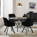 Black Stain And Gunmetal Round Dining Table With Butterfly Metal Base Black Gray Dining Room Industrial Ash Round Kitchen & Dining Tables Wood Hairpin