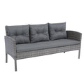 6 Piece Patio Wicker Sectional Set Patio Backyard Conversation Set Grey Wicker Dark Grey Cushion Yes Complete Patio Set Grey Rust Resistant Frame Mildew Resistant Cushion Garden & Outdoor Classic,Modern Multiple Chairs Seating Group Fiber Foam Pads