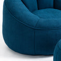Bedding Bean Bag Sofa Chair High Pressure Foam Bean Bag Chair Adult Material With Padded Foam Padding Compressed Bean Bag With Footrest Blue Microfiber