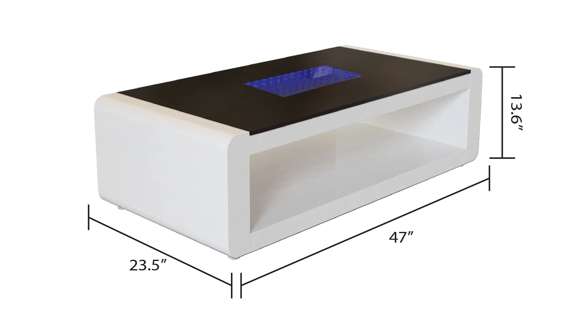 Modern And Contemporary Chelsea Coffe Table With Led Lights White White Primary Living Space Contemporary,Modern Solid Wood Mdf