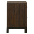 Rustic And Dark Bronze 2 Drawer Nightstand Brown Brown 2 Drawers Bedroom Drawer Storage Farmhouse,Rustic Rubberwood Drawers Wood