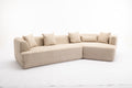 Modular Living Room Sofa Set, Modern Minimalist Style Sofa, Salon Upholstered Sleeper Sofa, 2 Pc Free Combination, Round Fiber Fabric, Anti Wrinkle Fabric, Brown Light Brown Polyester Primary Living Space Medium Soft Tight Back Flared Arms Fiber Foam