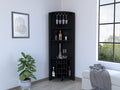 Corner Bar Cabinet Castle, Living Room, Black Black Particle Board Particle Board