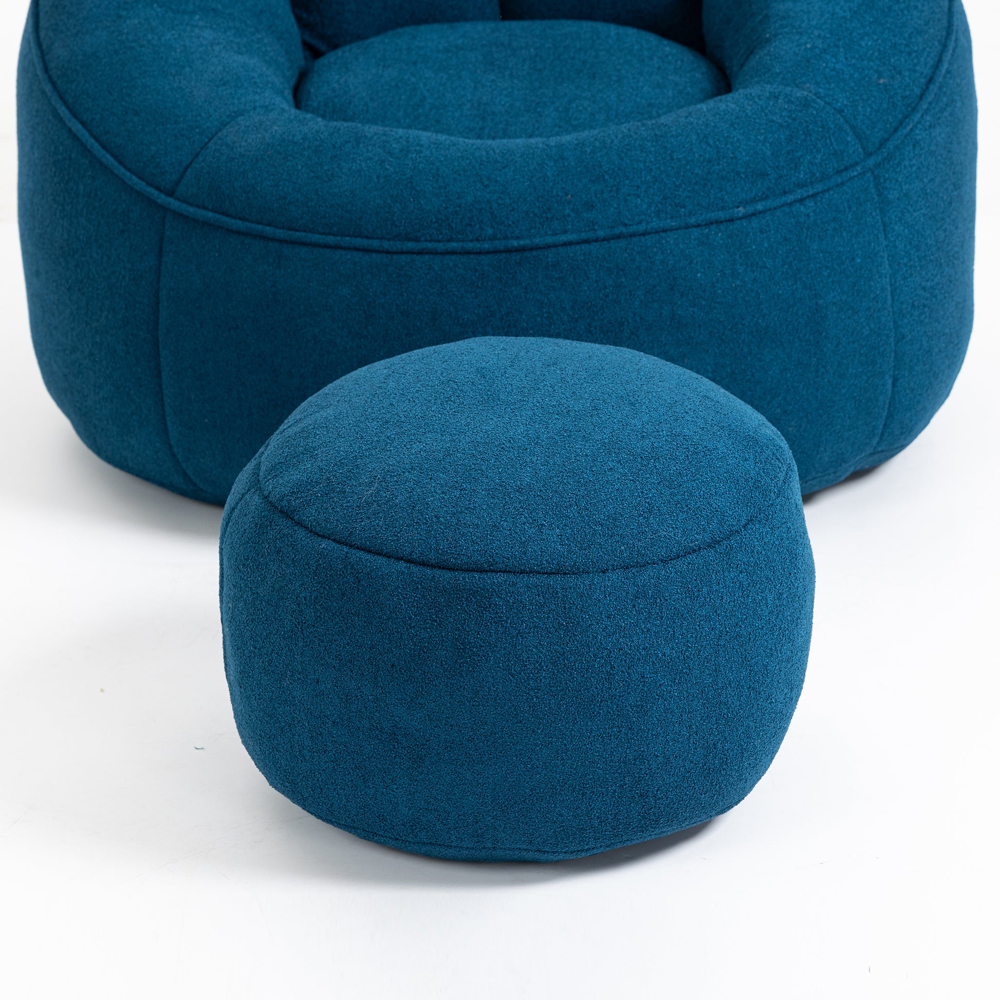 Bedding Bean Bag Sofa Chair High Pressure Foam Bean Bag Chair Adult Material With Padded Foam Padding Compressed Bean Bag With Footrest Blue Microfiber
