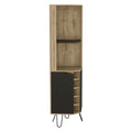 Corner Bar Cabinet Leverkusen, Living Room, Aged Oak Black Multicolor Particle Board Particle Board