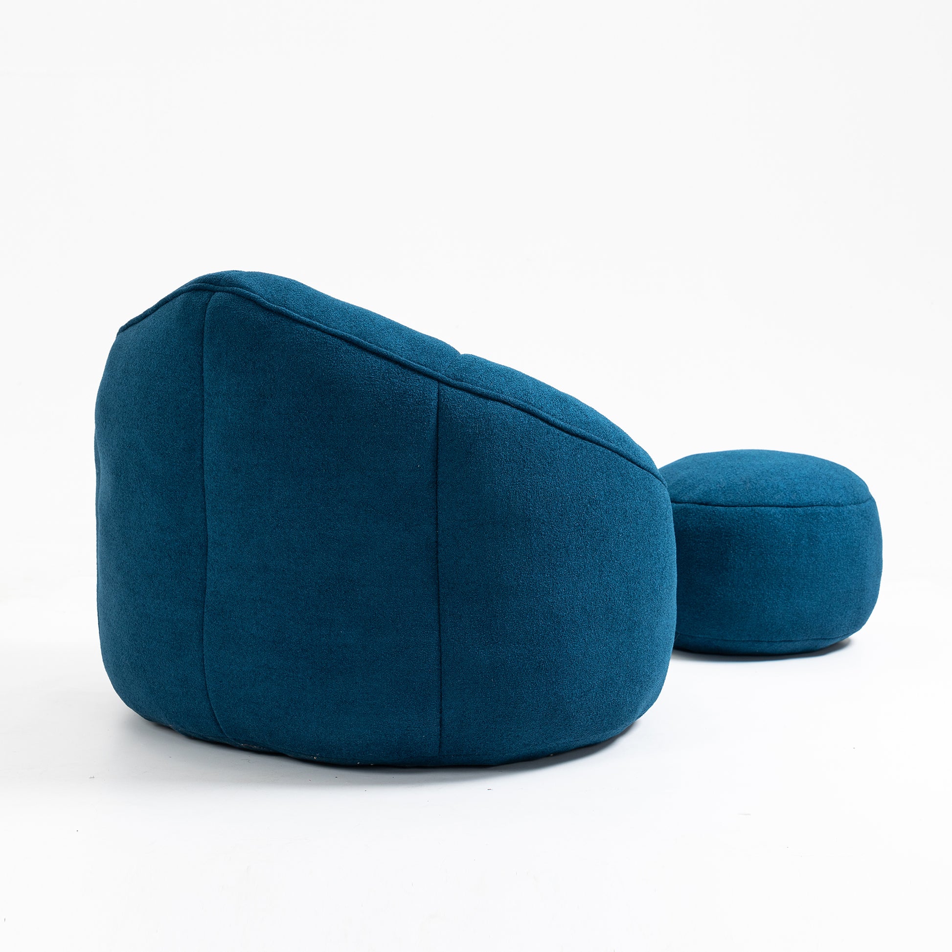 Bedding Bean Bag Sofa Chair High Pressure Foam Bean Bag Chair Adult Material With Padded Foam Padding Compressed Bean Bag With Footrest Blue Microfiber