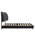 Full Size Upholstered Platform Bed With Sensor Light And Ergonomic Design Backrests, Black Black Upholstered