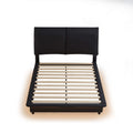 Full Size Upholstered Platform Bed With Sensor Light And Ergonomic Design Backrests, Black Black Upholstered