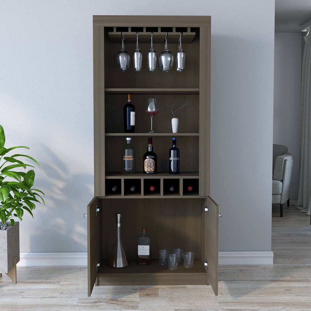 Bar Cabinet Margarita, Living Room, Smokey Oak Gray Particle Board Particle Board