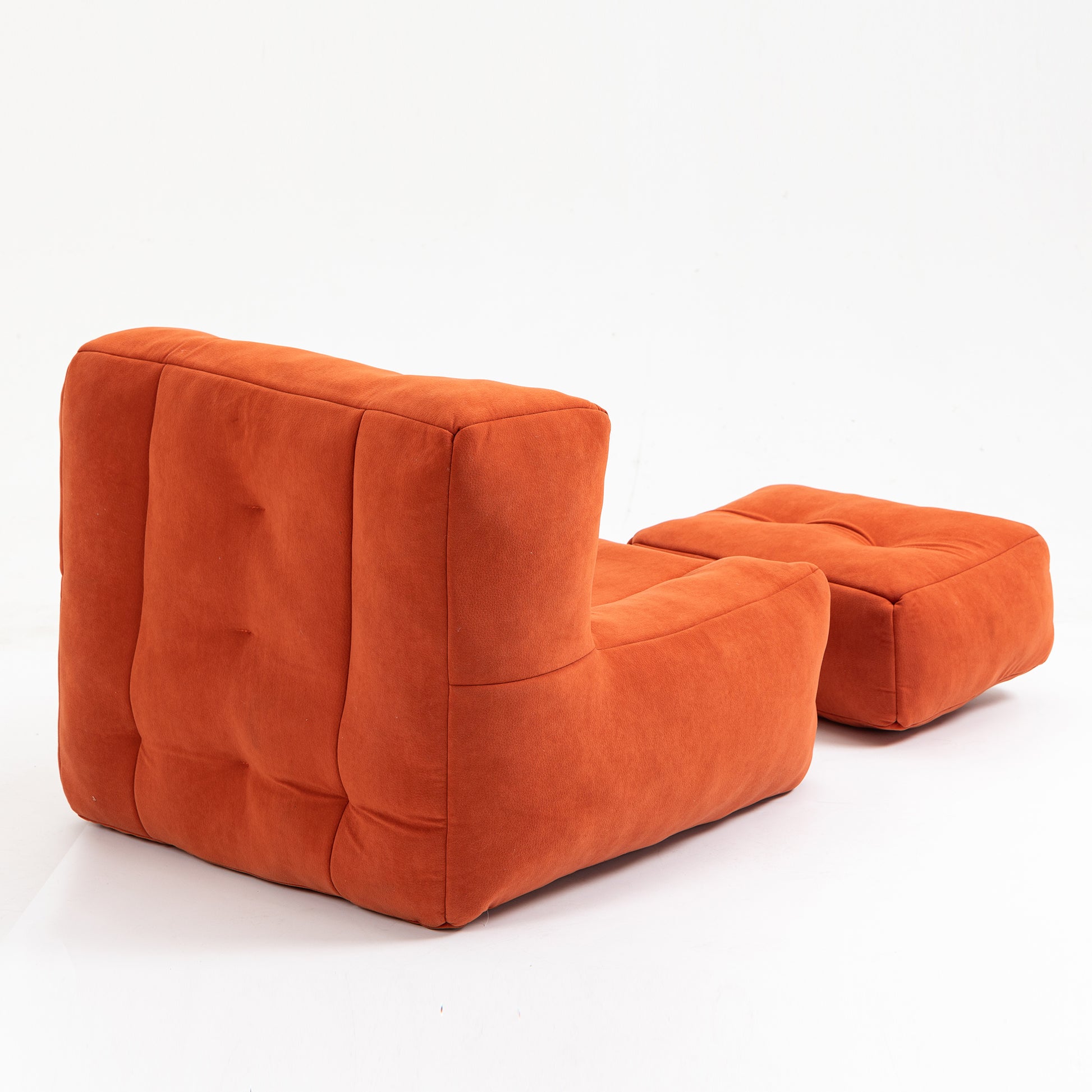 Fluffy Bean Bag Chair, Comfortable Bean Bag For Adults And Children, Super Soft Lazy Sofa Chair With Memory Foam And Ottoman, Indoor Modern Focus Bean Bag Chair For Living Room, Bedroom, Apartment Red Velvet