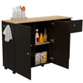 Kitchen Island Cart Indiana, Kitchen, Black Black Particle Board Particle Board