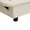 Full Size Upholstered Platform Bed With Sensor Light And Ergonomic Design Backrests, White White Upholstered