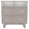 Double Drawer Dresser Arabi, Bedroom, Light Gray White Light Gray Particle Board Particle Board