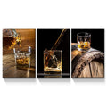 3 Panels Framed Canvas Whiskey Wall Art Decor,3 Pieces Mordern Canvas Painting Decoration Painting For Chrismas Gift, Office,Dining Room,Living Room, Bathroom, Bedroom Decor Ready To Hang Rectangle Framed Multicolor Oversized 41In Canvas Food&Beverage