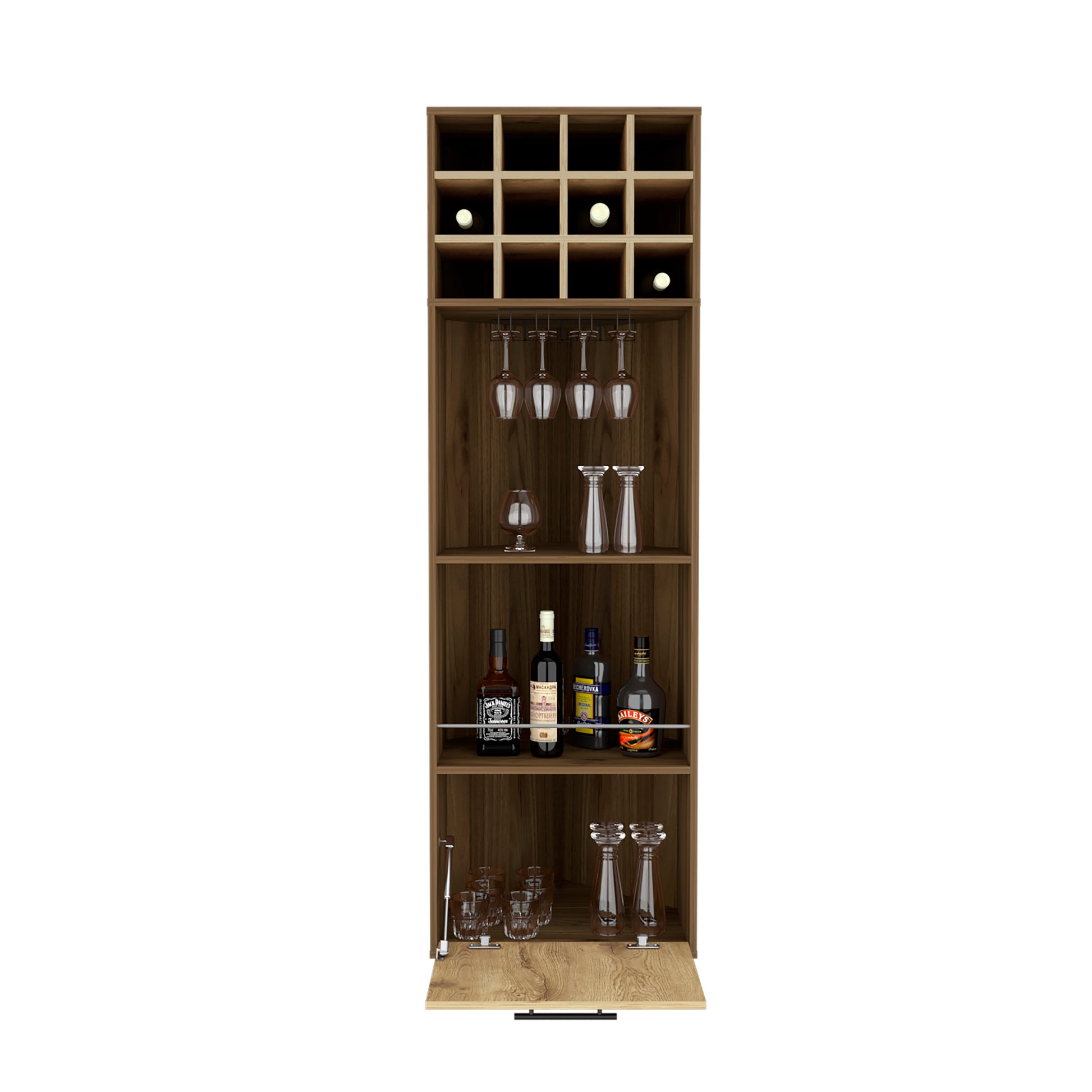 Corner Bar Cabinet Catalu A, Living Room, Mahogany Aged Oak Multicolor Particle Board Particle Board