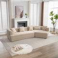Modular Living Room Sofa Set, Modern Minimalist Style Sofa, Salon Upholstered Sleeper Sofa, 2 Pc Free Combination, Round Fiber Fabric, Anti Wrinkle Fabric, Brown Light Brown Polyester Primary Living Space Medium Soft Tight Back Flared Arms Fiber Foam