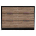 4 Drawer Double Dresser Maryland, Bedroom, Black Pine Multicolor Particle Board Particle Board