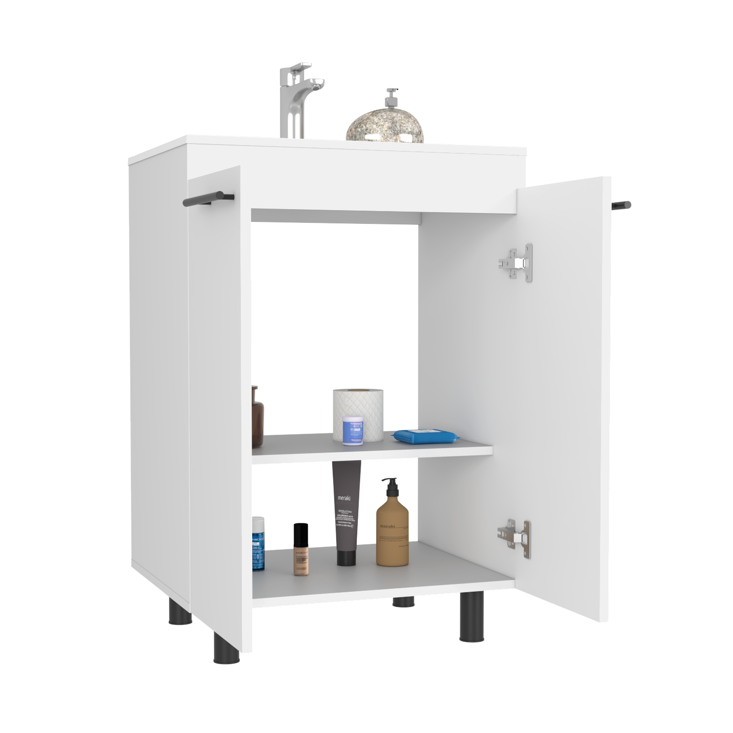 Floor Cabinet Oxnard, Bathroom, White White Particle Board Particle Board