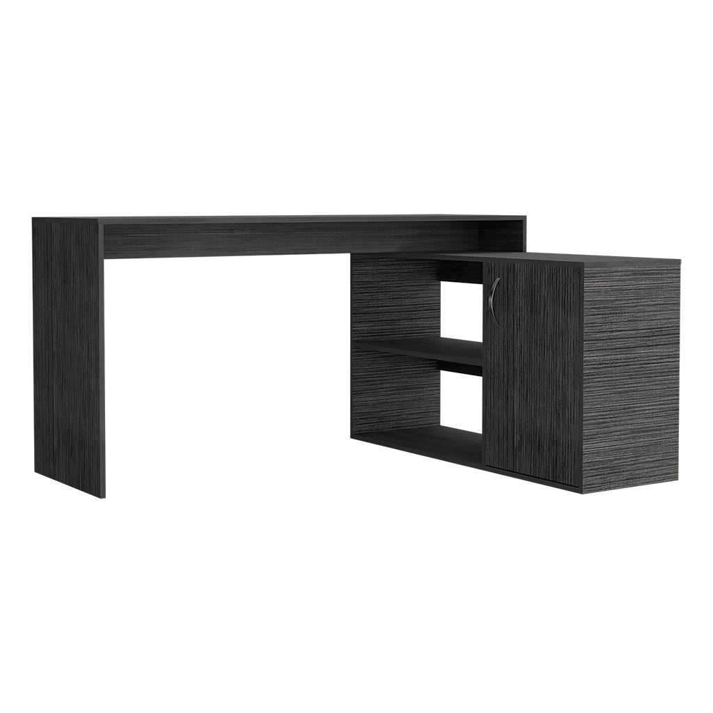 L Shaped Desk Desti, Office, Smokey Oak Gray Particle Board Particle Board