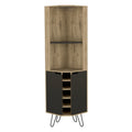 Corner Bar Cabinet Leverkusen, Living Room, Aged Oak Black Multicolor Particle Board Particle Board