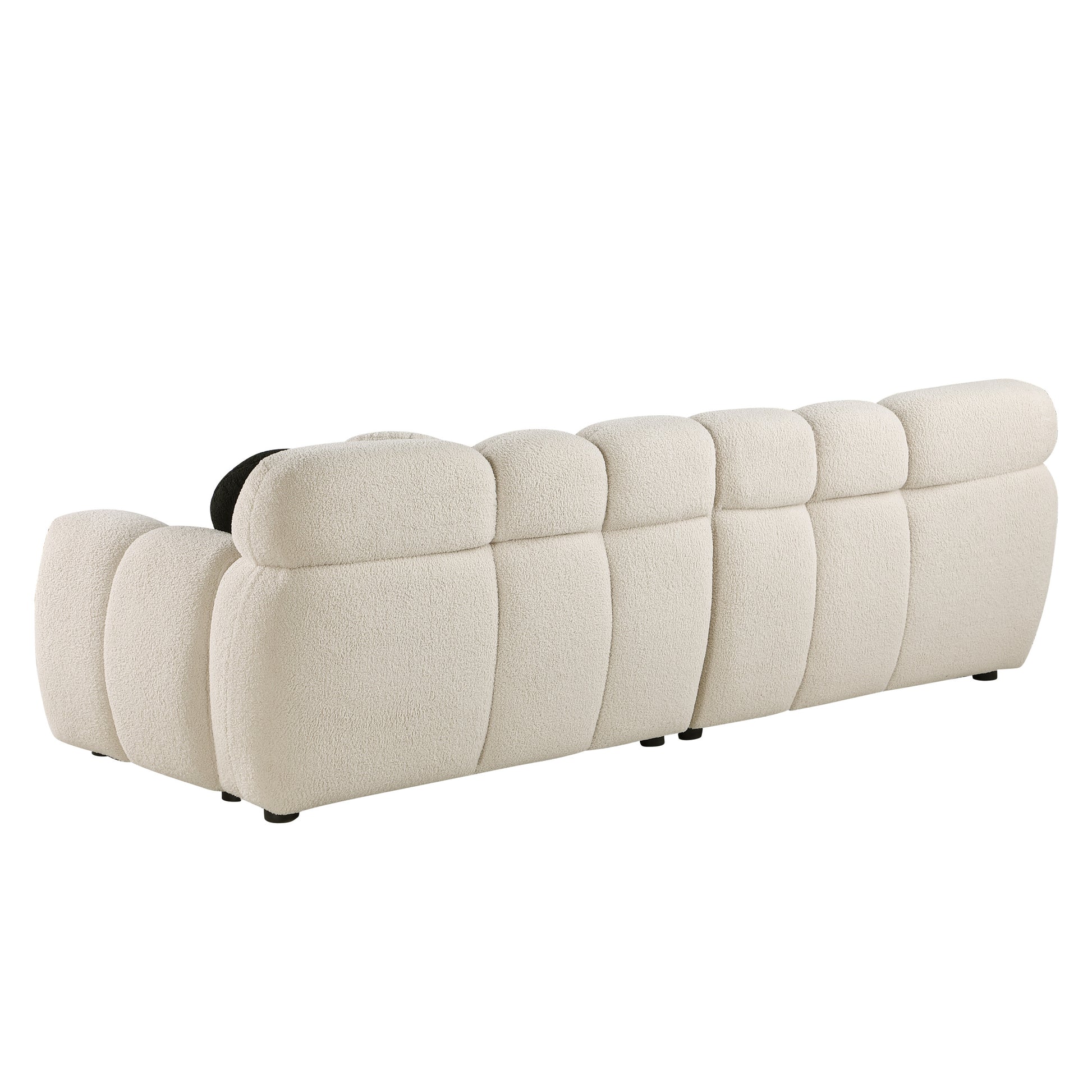 87.4 Length ,35.83" Deepth ,Human Body Structure For Usa People, Marshmallow Sofa,Boucle Sofa ,3 Seater, Beige Boucle Beige Light Brown Wood Primary Living Space Medium Soft Split Back Eucalyptus Rolled Arms Boucle 3 Seat