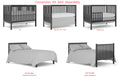 5 In 1 Convertible Crib, Converts From Baby Crib To Toddler Bed, Fits Standard Full Size Crib Mattress ,Easy To Assemble 53*29*9 Inches Black Black Classic Pine Wood
