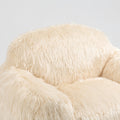 Bean Bag Chair Lazy Sofa Bean Bag Chair Adult, Teen High Density Foam Padded Modern Accent Chair Comfortable Living Room, Bedroom Chair Beige Faux Fur