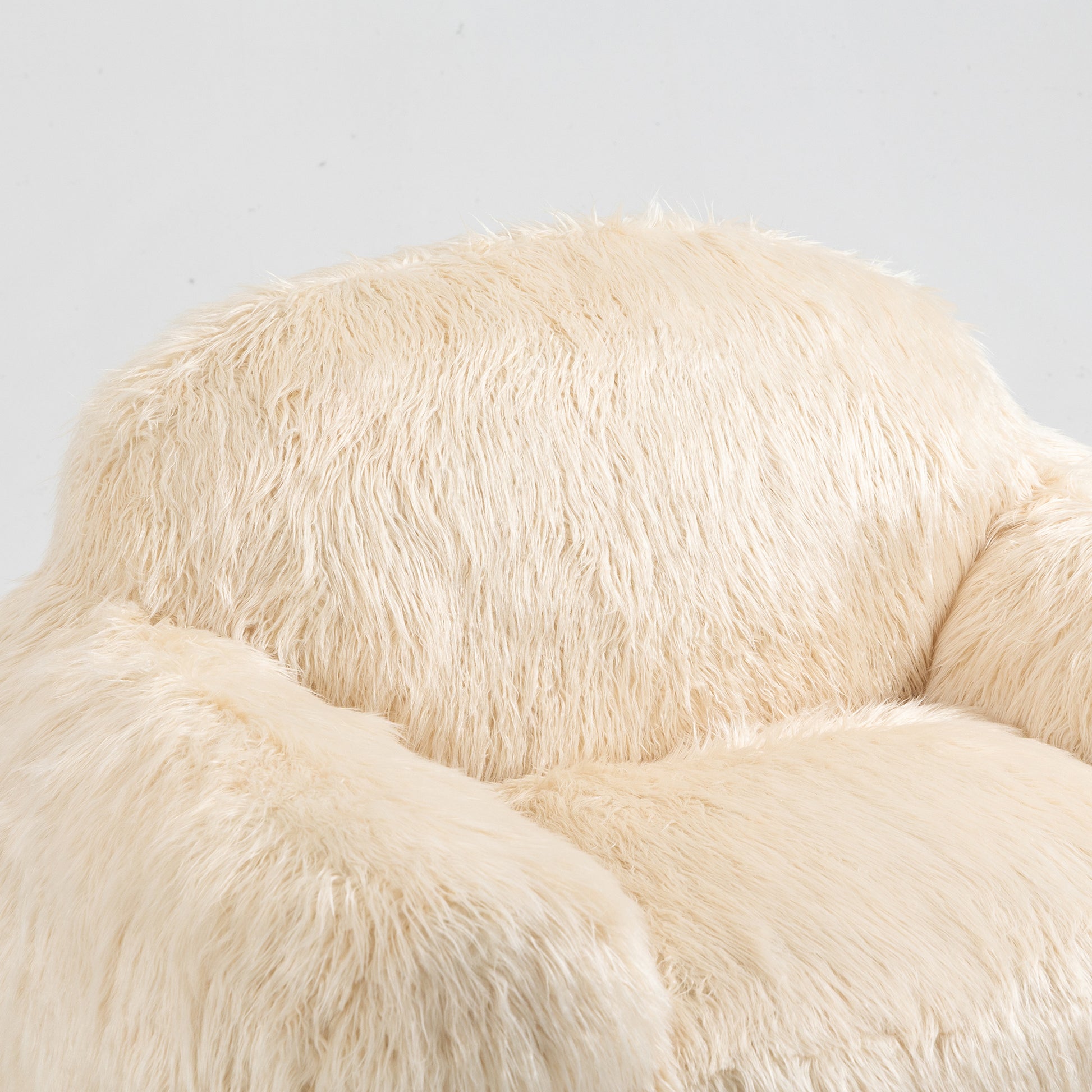 Bean Bag Chair Lazy Sofa Bean Bag Chair Adult, Teen High Density Foam Padded Modern Accent Chair Comfortable Living Room, Bedroom Chair Beige Faux Fur