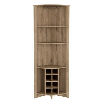 Corner Bar Cabinet Castle, Living Room, Aged Oak Beige Particle Board Particle Board