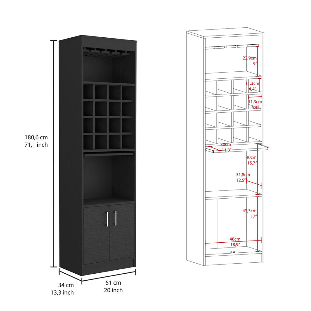 Bar Cabinet Modoc, Living Room, Black Black Particle Board Particle Board