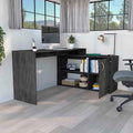 L Shaped Desk Desti, Office, Smokey Oak Gray Particle Board Particle Board