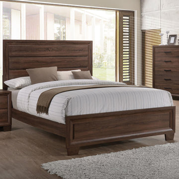 Warm Brown Medium Queen Bed Box Spring Required Queen Brown Wood Brown Bedroom Transitional Rubberwood Panel Wood