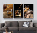 3 Panels Framed Canvas Whiskey Wall Art Decor,3 Pieces Mordern Canvas Painting Decoration Painting For Chrismas Gift, Office,Dining Room,Living Room, Bathroom, Bedroom Decor 1218In Thickness 1.5Inch Rectangle Framed Multicolor Oversized 41In Canvas