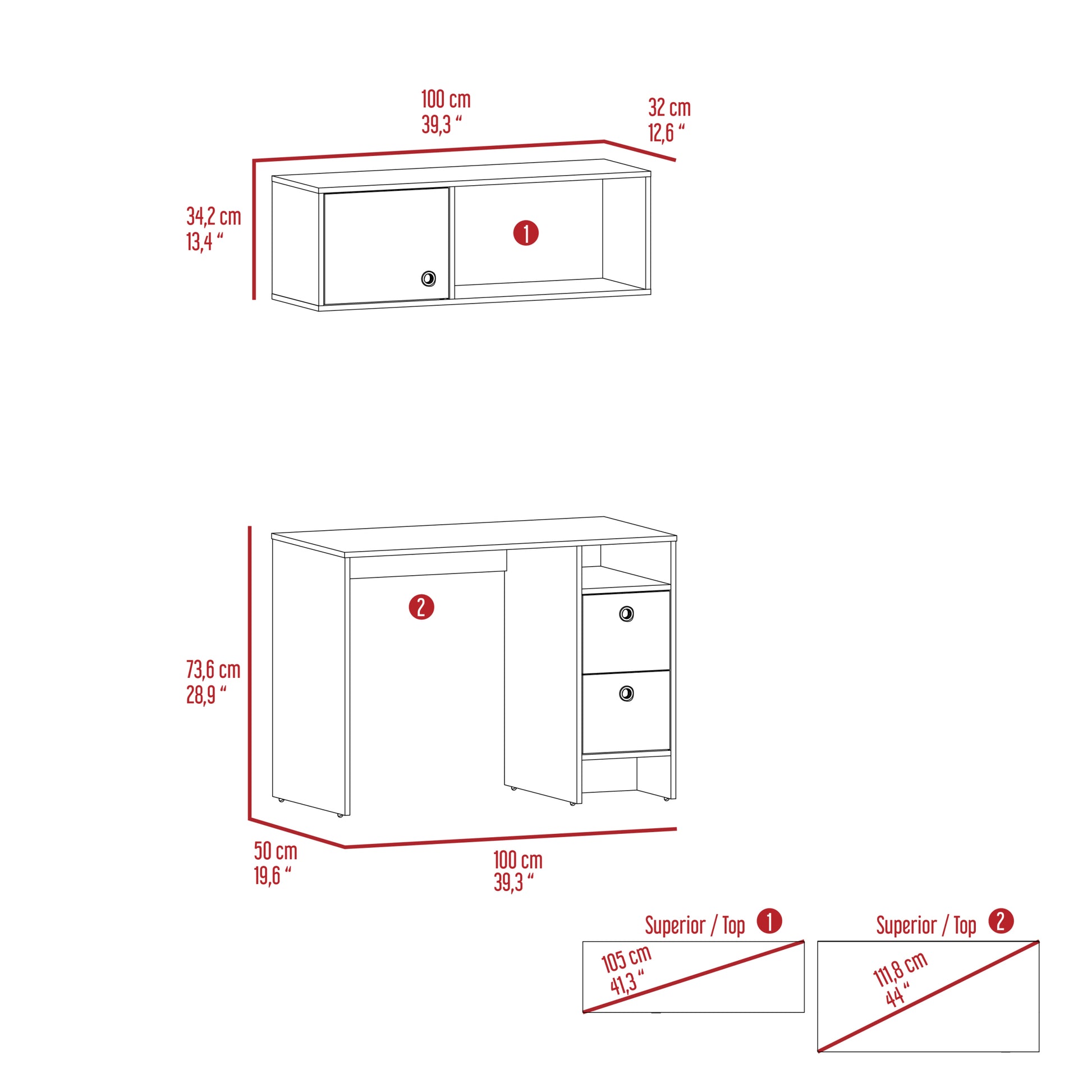 Office Set Budest, Office, Light Oak Taupe Light Oak Particle Board Particle Board