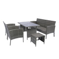 6 Piece Patio Wicker Sectional Set Patio Backyard Conversation Set Grey Wicker Dark Grey Cushion Yes Complete Patio Set Grey Rust Resistant Frame Mildew Resistant Cushion Garden & Outdoor Classic,Modern Multiple Chairs Seating Group Fiber Foam Pads