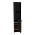 Corner Bar Cabinet Cleveland, Living Room, Black Pine Multicolor Particle Board Particle Board