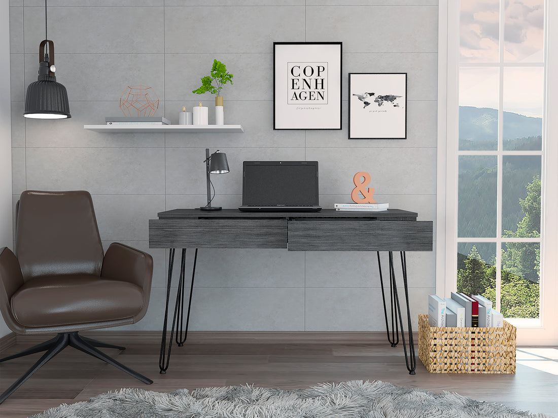 Desk Hinsdale, Office, Smokey Oak Gray Particle Board Particle Board