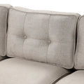3 Piece Living Room Set Beige Linen